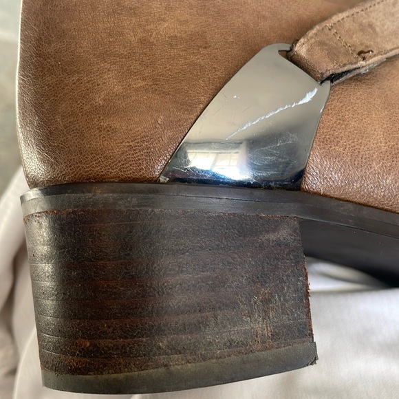 Stuart Weitzman Ranch Dressing Moto Brown Leather Booties Size 9.5 - Picture 10 of 16